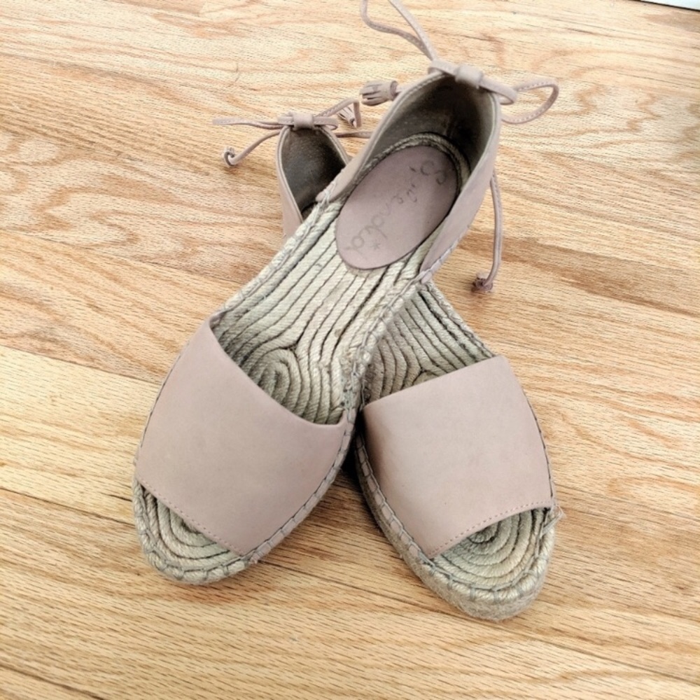 Splendid pink tie espadrilles